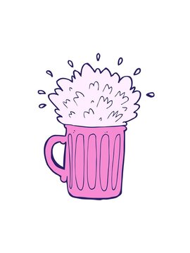 jiggle and pause animation of cartoon frothy beer