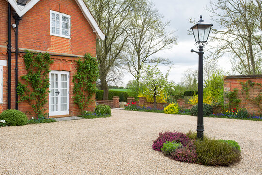 Country house and garden in Spring, England, UK