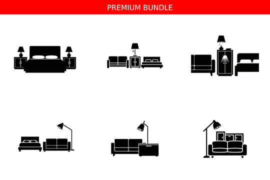 Premium bundle of modern home furniture icons