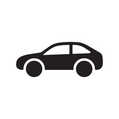 Fototapeta premium Modern sporty car front view silhouette logo design minimalist vector icon style. 