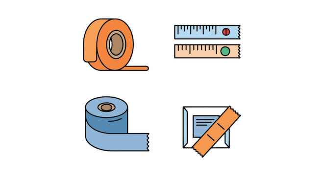 Lab Autoclave Tape Line art creative colorful shapes vector