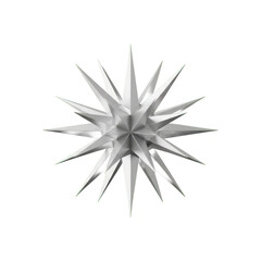 Obraz premium Shiny Metallic Silver Spiked Star Geometric Shape Ornament