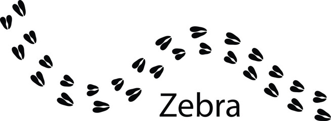 Obraz premium Zebra Footprint Icon – Animal Track Paw Print Silhouette Vector EPS