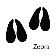 Obraz premium Zebra Footprint Icon – Animal Track Paw Print Silhouette Vector EPS