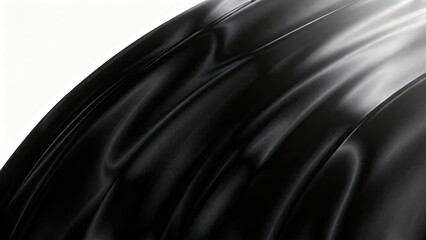 Fototapeta premium Abstract black glossy liquid texture modern 3d render of dark silk waves luxury background elegant design for luxury branding web and print high contrast shiny smooth fluid