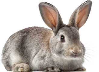 Obraz premium Realistic Sitting Rabbit with Long Ears and Soft Fluffy Fur