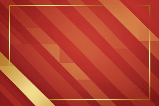 a red background with a gold border and a pattern