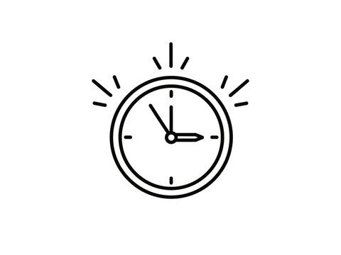 Simple Black Clock Icon.