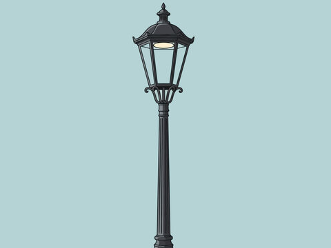 Vintage Black Street Lamp Post.