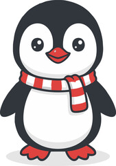 Obraz premium Cute Penguin standing on a white colour screen background