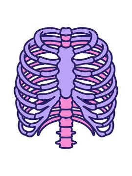 bob and pause animation of iconic tattoo style image of a rib cage