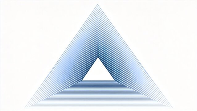 Blue geometric triangle pattern with concentric lines abstract minimalist design for technology science and modern business backgrounds white space vector style illustration