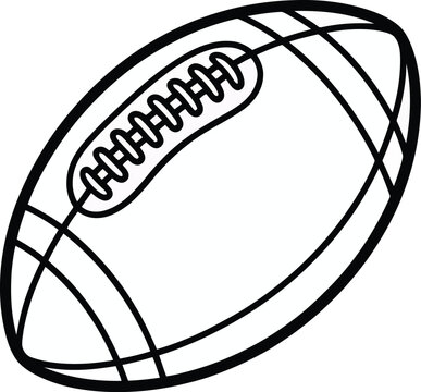 A detailed sketch of a classic football with prominent laces and lines.
