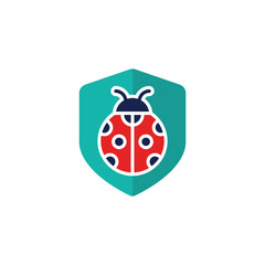 Fototapeta premium Pesticide Free Bug Shield Geometric Icon