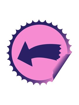 attention grabbing animation of circular peeling sticker quirky cartoon arrow