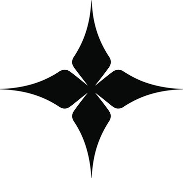 A striking black and white abstract geometric design with a diamond shape and curved lines