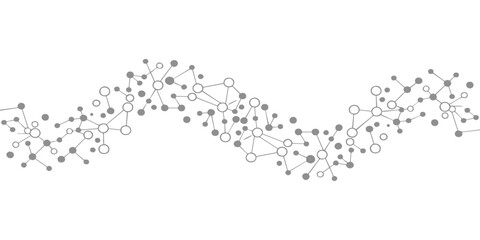 Fototapeta premium Minimalist digital network connection pattern with nodes and lines on white background