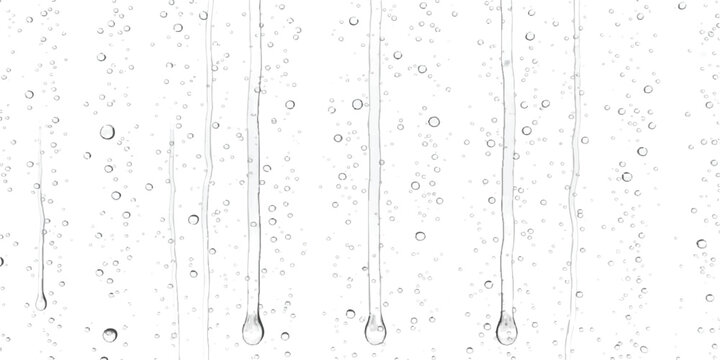 Rain drops and water streaks on transparent glass surface for overlay design background