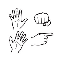 Fototapeta premium Hand Gestures Icon Set Vector Illustration