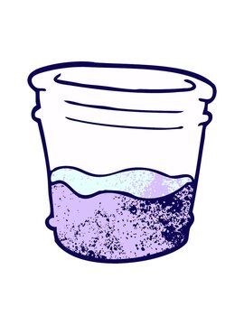 neon light effect animation of cartoon doodle glass of drink