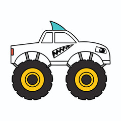 Monster truck with large off-road tires and aggressive design features © Rehman