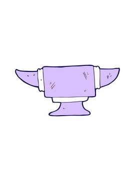 neon light effect animation of cartoon blacksmith anvil