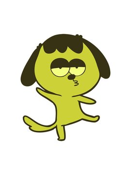 changing color animation of a bored dog