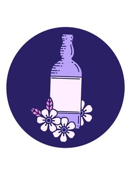 jiggle and pause animation of wine bottle circle design