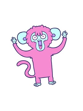 attention grabbing animation of caroton monkey