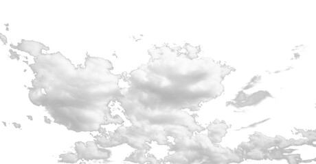 Obraz premium White Cloud Isolated on Transparent Background Realistic Sky Element