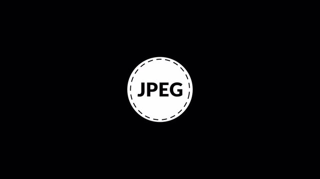 Gpeg file sticker logo icon animation gpeg circle Gpeg file document icon symbol graphic format image animation digital data computer in transparent background 4K animation with alpha channel 