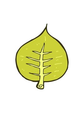 changing color animation of cartoon doodle leaf