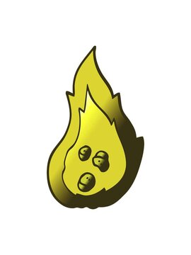 changing color animation of vector gradient illustration cartoon burning coals