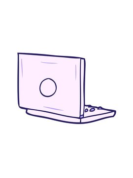 jiggle and pause animation of cartoon laptop computer