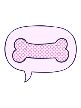 jiggle motion animation of Cute cartoon drawing with speech bubble in comic book style