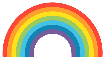 Fototapeta premium Vibrant seven-color rainbow arc with bright red, orange, yellow, green, blue, and purple bands