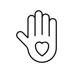 Obraz premium Hand with heart icon