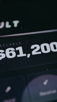 Financial app shows the currently available balance