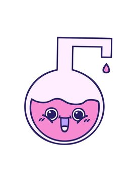 jiggle motion animation of quirky cartoon of a science experiment