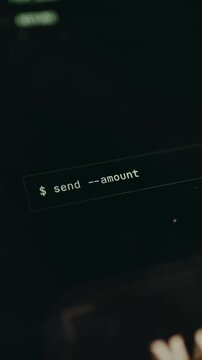Command-line interface prompt showing the text Send-Amount