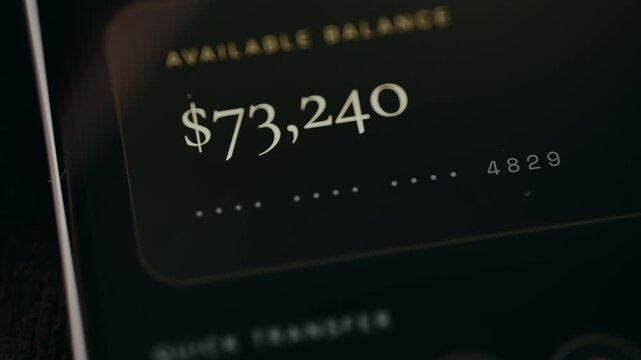 Available Balance from a bank account and the last digits of the account number