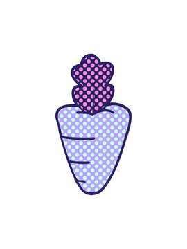 bob and pause animation of cartoon of a healthy carrot