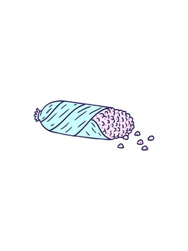 splitting effect animation of hand drawn cartoon doodle of fresh corn on the cob