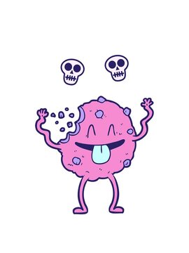 spinning skulls animation of cartoon of cookie