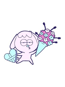 shine light effect animation of bored dog