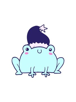 pixelize effect animation of cartoon christmas frog