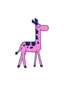 splitting motion animation of cartoon doodle funny giraffe