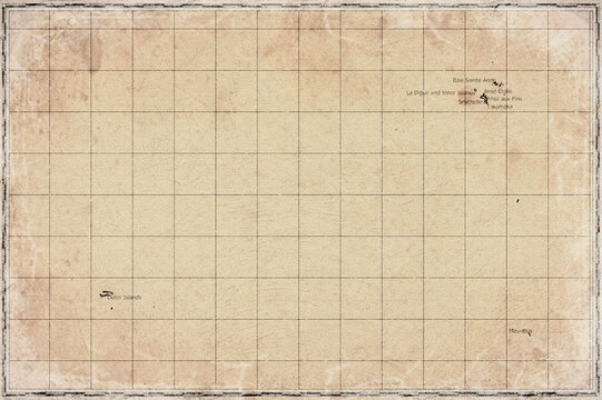 Vintage Map Of Seychelles With Districts On Retro Paper Background