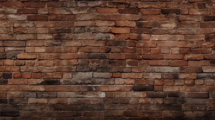 Fototapeta premium Old brick wall texture with damaged areas, worn surface and rough masonry details. Ideal for urban backgrounds, construction themes, vintage and grunge design.
