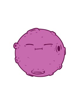 pressure popping animation of cartoon moon